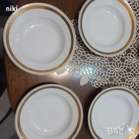 4 броя чиний за супа + Голямо плато., снимка 2 - Чинии - 53356667