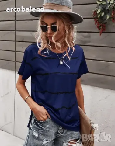 Дамска тениска с къс ръкав и кръгло деколте, 5цвята , снимка 3 - Тениски - 41580646