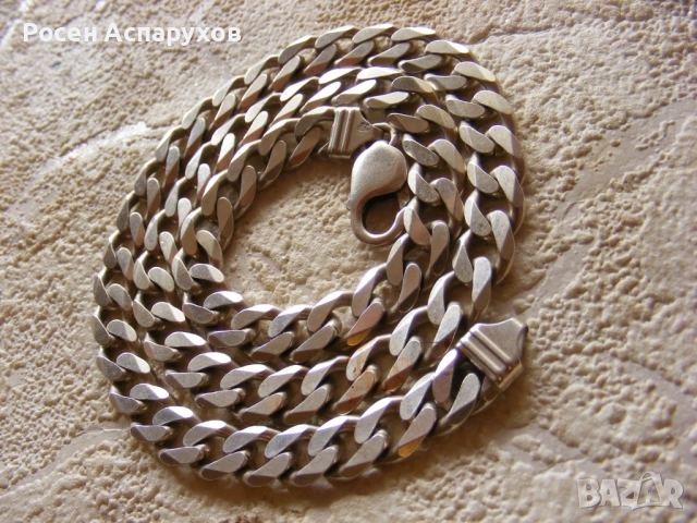 Масивен Сребърен Синджир Панцер, снимка 6 - Колиета, медальони, синджири - 52544126