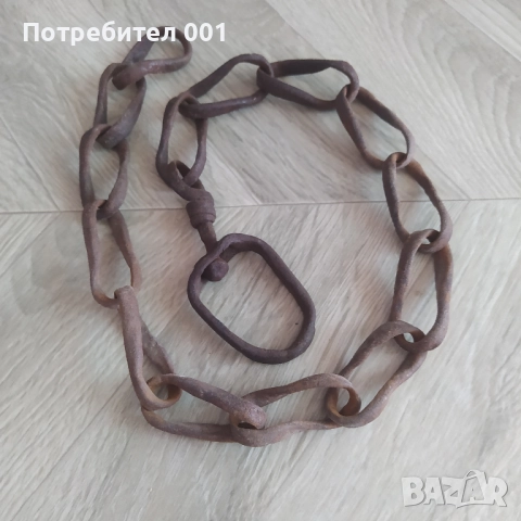 70 см Стар кован синджир с вирбел, снимка 2 - Антикварни и старинни предмети - 52288806