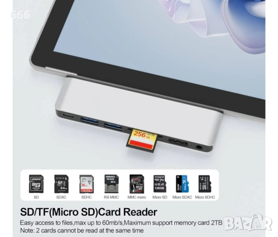 7-в-2 USB-C хъб (док станция), снимка 7 - Друга електроника - 54120007