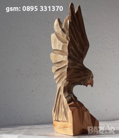 20 см Орел, фигура, птица дърворезба, пластика, статуетка, снимка 4 - Статуетки - 39750515