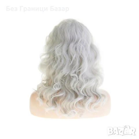 Нова коса Вълниста сива перука за парти и косплей – естествен вид и комфорт жени, снимка 3 - Аксесоари за коса - 52134787