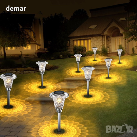 Градински соларни лампи HAMLITE, 4 броя, с автоматично вкл/изкл, снимка 5 - Соларни лампи - 44636122