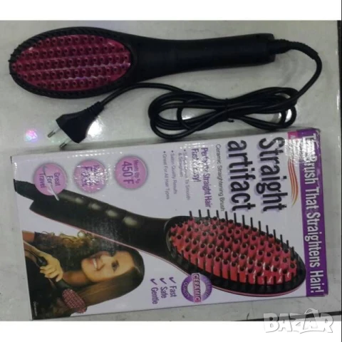 Четка за изправяне и изсушаване с LCD дисплей и 3D керамични цилиндри