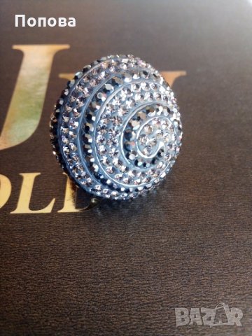 Уникален огромен сребърен пръстен със Сваровски кристали , снимка 9 - Пръстени - 30538197