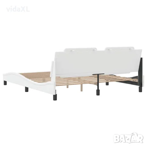 vidaXL Рамка за легло без матрак Zadar, бяла, 180x200 см, изкуствена кожа, снимка 6 - Спални и легла - 56146794