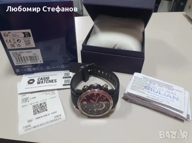 Часовник Casio ECB-40P-1AEF , снимка 8 - Мъжки - 49661383
