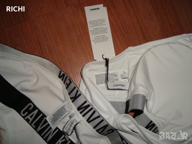 CALVIN KLEIN – Бански комплект бял тип бюстие нов, снимка 12 - Бански костюми - 39628061