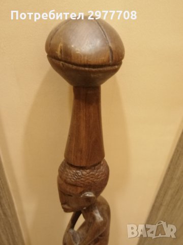 Абаносов бастун с африкански мотив, снимка 2 - Други ценни предмети - 35188866