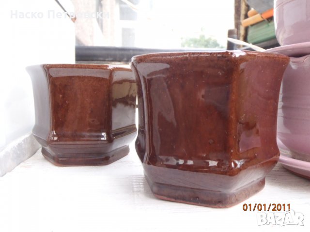 Ретро Керамични саксии за растения всякакви размери, употребявани и чисто нови; поставки за саксии , снимка 10 - Саксии и кашпи - 29813849