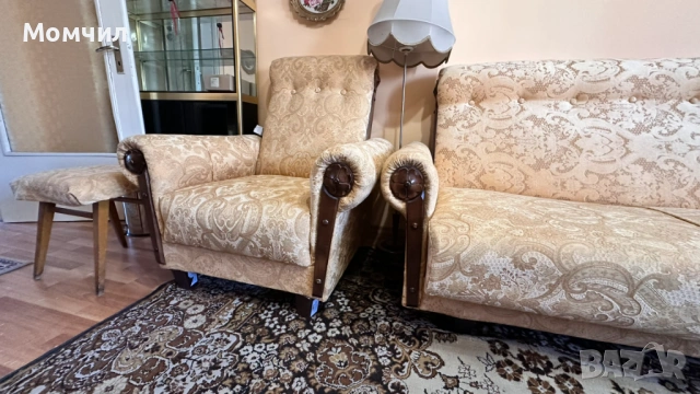 Нова винтидж холна гарнитура с дърворезба, снимка 2 - Маси - 54049949