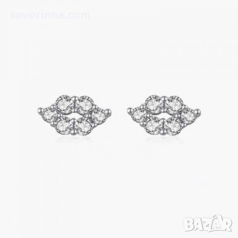 Сребърни обеци Целувка, снимка 1