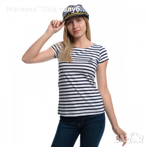Нов дамски моряшки сет: тениска и капитанска шапка, снимка 7 - Тениски - 29975158