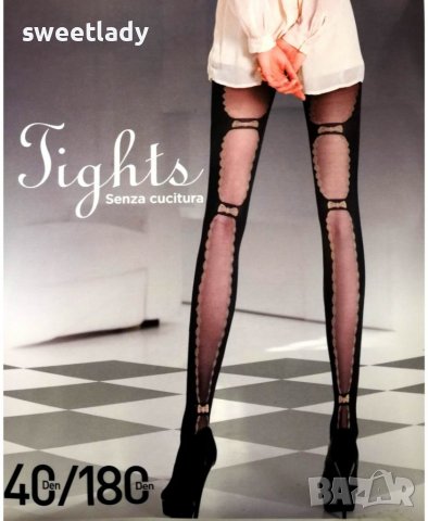  Дамски фигурален чорапогащник панделки