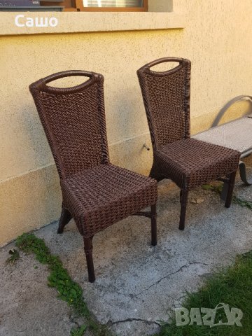 Ратанови столове естествен ратан 4 броя, снимка 3 - Столове - 42667132