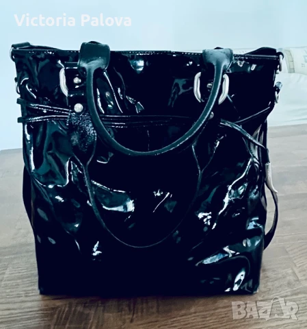 Маркова кожена чанта лак FREDERIC PARIS, снимка 14 - Чанти - 50675539