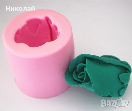 Силиконов молд 3Д роза за свещи , сапун , гипс , фондан , декорация на торта , форма лед, снимка 3 - Други - 40112300