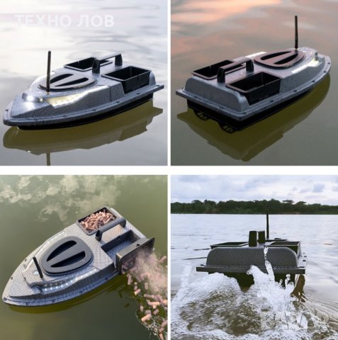 Лодка за захранка карбонова с 40 точков GPS с две батерии, снимка 14 - Такъми - 38722565