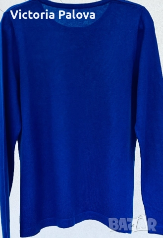 Модерен пуловер PETER HAHN - “синьо изкушение” за есента, снимка 5 - Блузи с дълъг ръкав и пуловери - 52240369