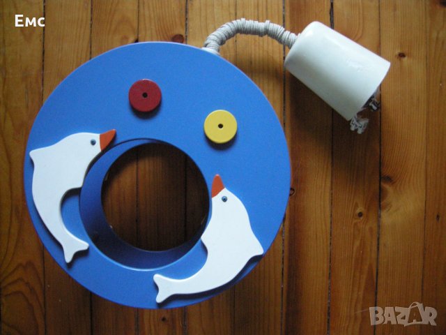 Детска лампа дървена, снимка 2 - Полилеи - 31240518