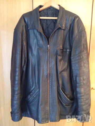 Мъжко кожено яке черно XL