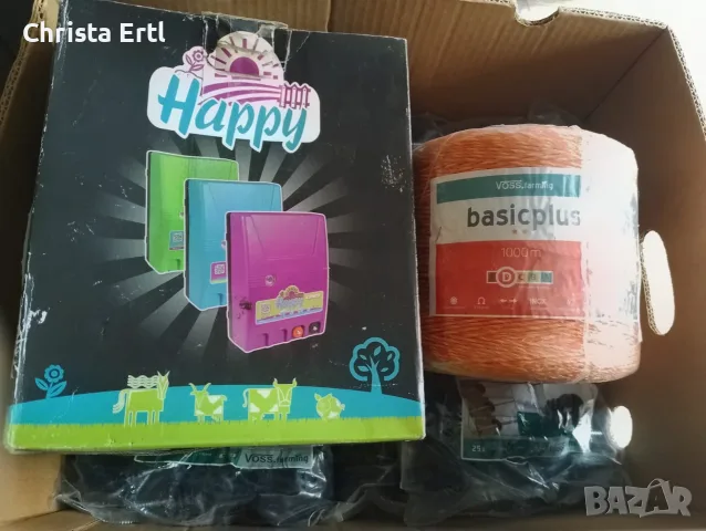 Немски електропастир комплект „Happy“ 12V + 1000м въже + 250 изолатора – НОВ, САМО ЛИЧНО, снимка 5 - За селскостопански - 56057779