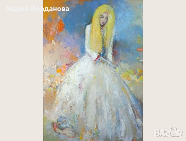 Картина маслени бои на платно "Невинност" 100 х 70 см 