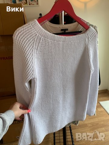 Дебела плетена бяла блуза, снимка 4 - Блузи с дълъг ръкав и пуловери - 39547109