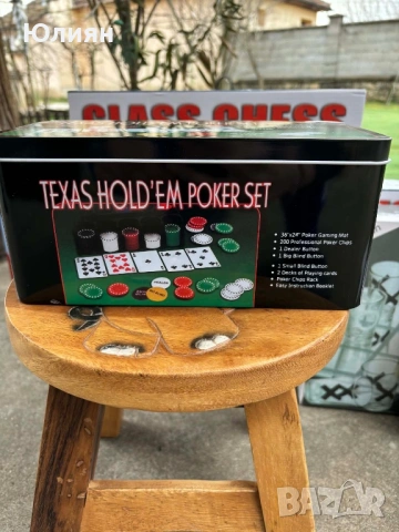 Покер комплект в метална кутия ♠️♥️♣️♦️, снимка 2 - Настолни игри - 53930123