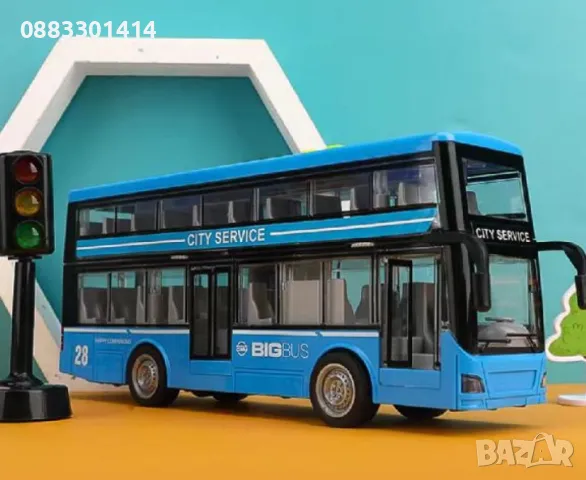 Детски двуетажен автобус, Звук и светлини , снимка 5 - Коли, камиони, мотори, писти - 47888885