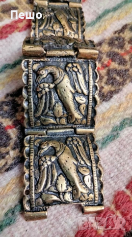 Стара месингова гривна , снимка 4 - Антикварни и старинни предмети - 44773044