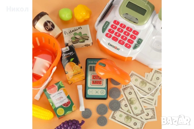 Детски супермаркет Home, реална Елка, плодове, четец, снимка 8 - Играчки за стая - 53027685
