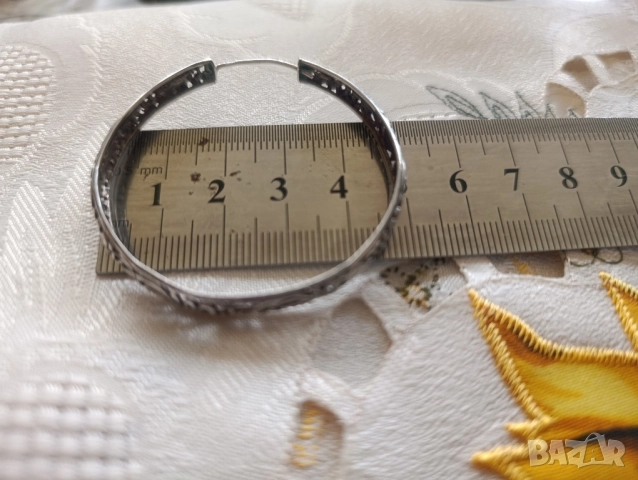 Дамски сребърни обеци , снимка 4 - Обеци - 52387536