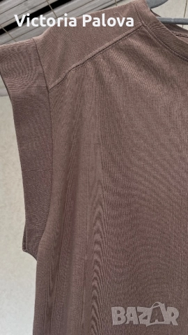 Блуза тип тениска капучино памук, снимка 3 - Тениски - 52086931