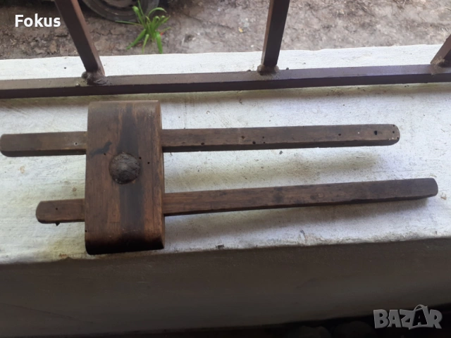 Стар антикварен измервателен дърводелски инструмент примитив, снимка 3 - Антикварни и старинни предмети - 54282583