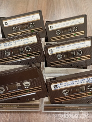 Лот от 6 бр TDK SA-X90 хромни аудиокасети с Албуми Simple minds Lionel Richie Marillion Phil Collins