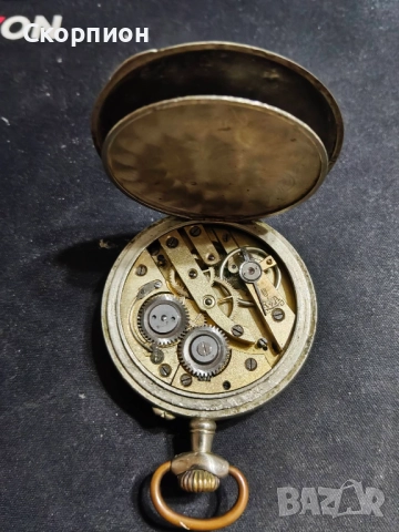 Швейцарски джобен часовник с посребрени капаци 1925г. - 10 РУБИНА, снимка 18 - Джобни - 49866321