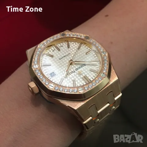 Audemars Piguet Royal Oak 33mm Rose Gold White Dial Diamond Дамски Различни Варианти, снимка 12 - Дамски - 48183108