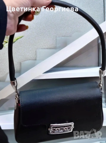 Малка дамска кожена чанта с тик-так закопчаване, снимка 3 - Чанти - 54007999