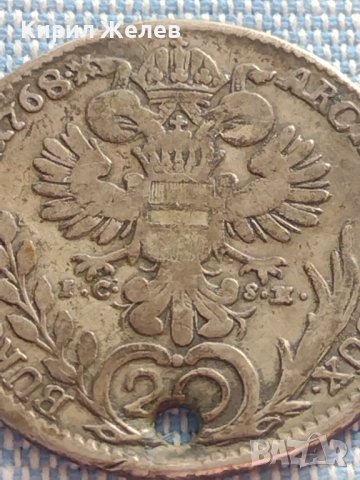 Сребърна монета 20 кройцера 1768г. Мария Терезия Виена Австрия 14942, снимка 12 - Нумизматика и бонистика - 42871693