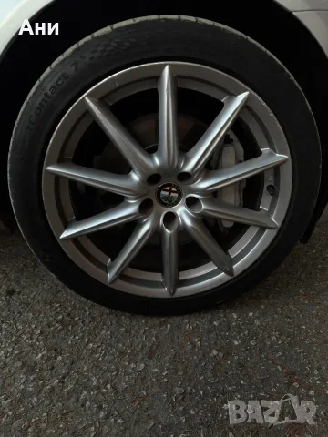 Оригинални 19" Ti джанти за Alfa Romeo 159 / Brera с гуми Continental SportContact 7 (245/40/19), снимка 2 - Гуми и джанти - 55963597