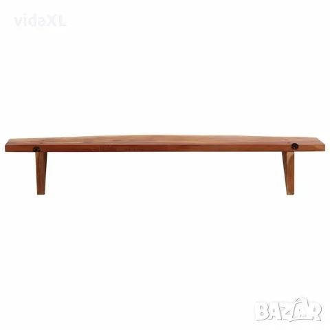 vidaXL Стенни рафтове, 2 бр, 110x20x18 см, акациево дърво масив, снимка 5 - Етажерки - 56147123