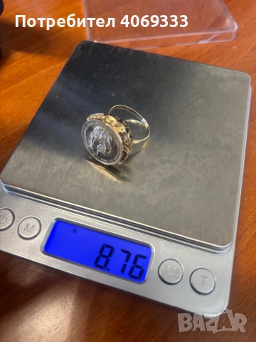 Златен пръстен с монета 8.76гр 14карата(585), снимка 6 - Пръстени - 54175756