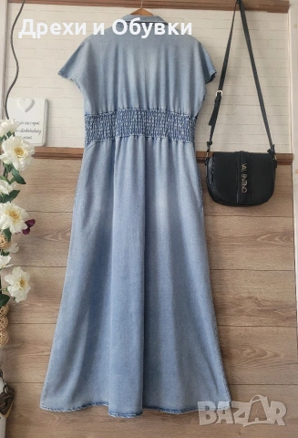 Дълга дънкова рокля с джобове FLOREZ , снимка 4 - Рокли - 54318857