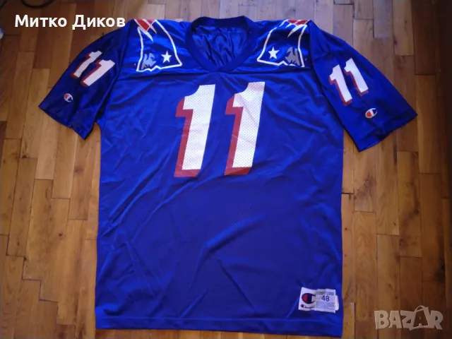 Drew Bledsoe #11 New England Patriot NFL Champion маркова тениска американски футбол размер 48 или Л