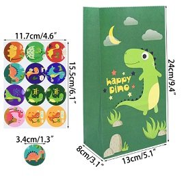 Динозавър Динозаври хартиени пакети торбички подаръчни опаковки + лепенка торбичка опаковка