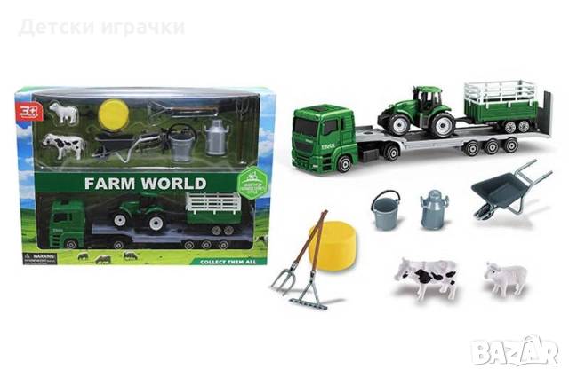 Комплект Ферма с камион, трактор и аксесоари 