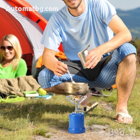 Газов котлон Automat, За Къмпинг, 190гр, Син, снимка 2 - Газови котлони - 40689652