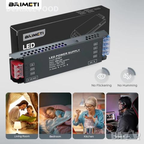LED Захранване 12V 200W Трансформатор 220V към 12V Ultra Slim, снимка 4 - Лед осветление - 53378750